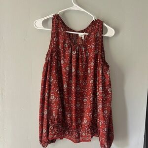 Max Studio Burgundy Floral Blouse